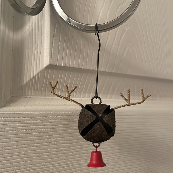 Metal Bell Reindeer Christmas Ornament with Antlers - Picture 3 of 8